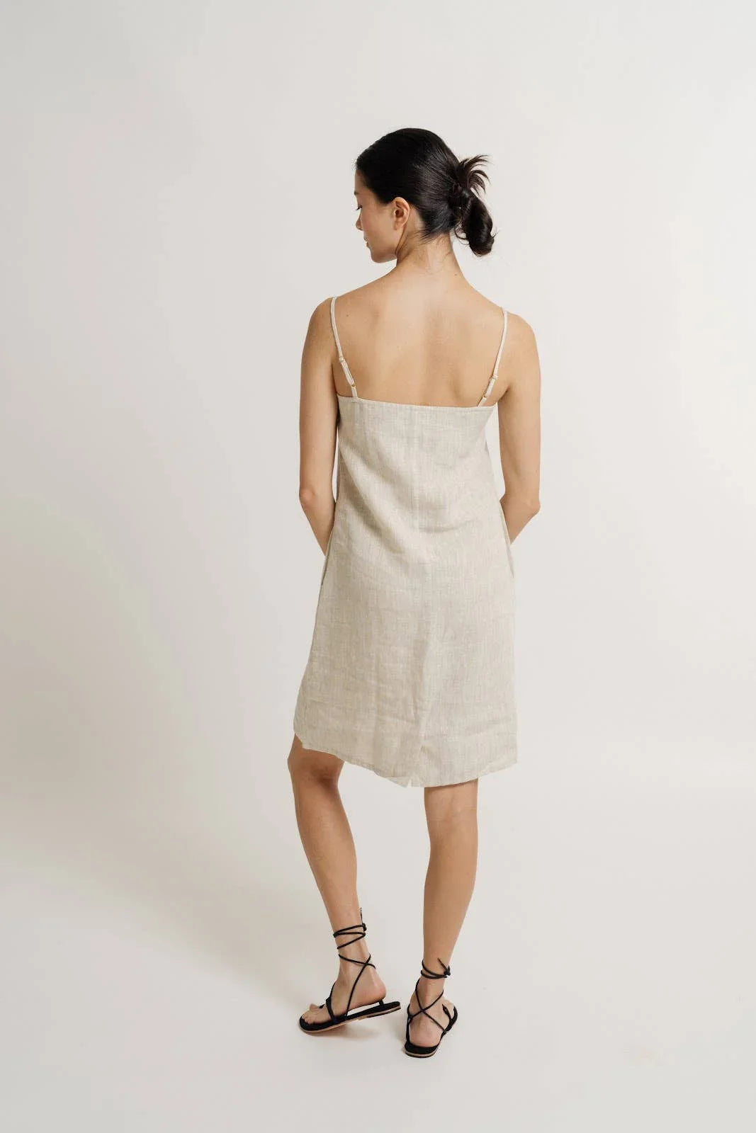 Organic Linen Mini Dress - The Envy Co - Shop The Envy Co - Organic mini dress - linen mini dress - neutral color dress - summer linen dress - summer mini dress - summer dress