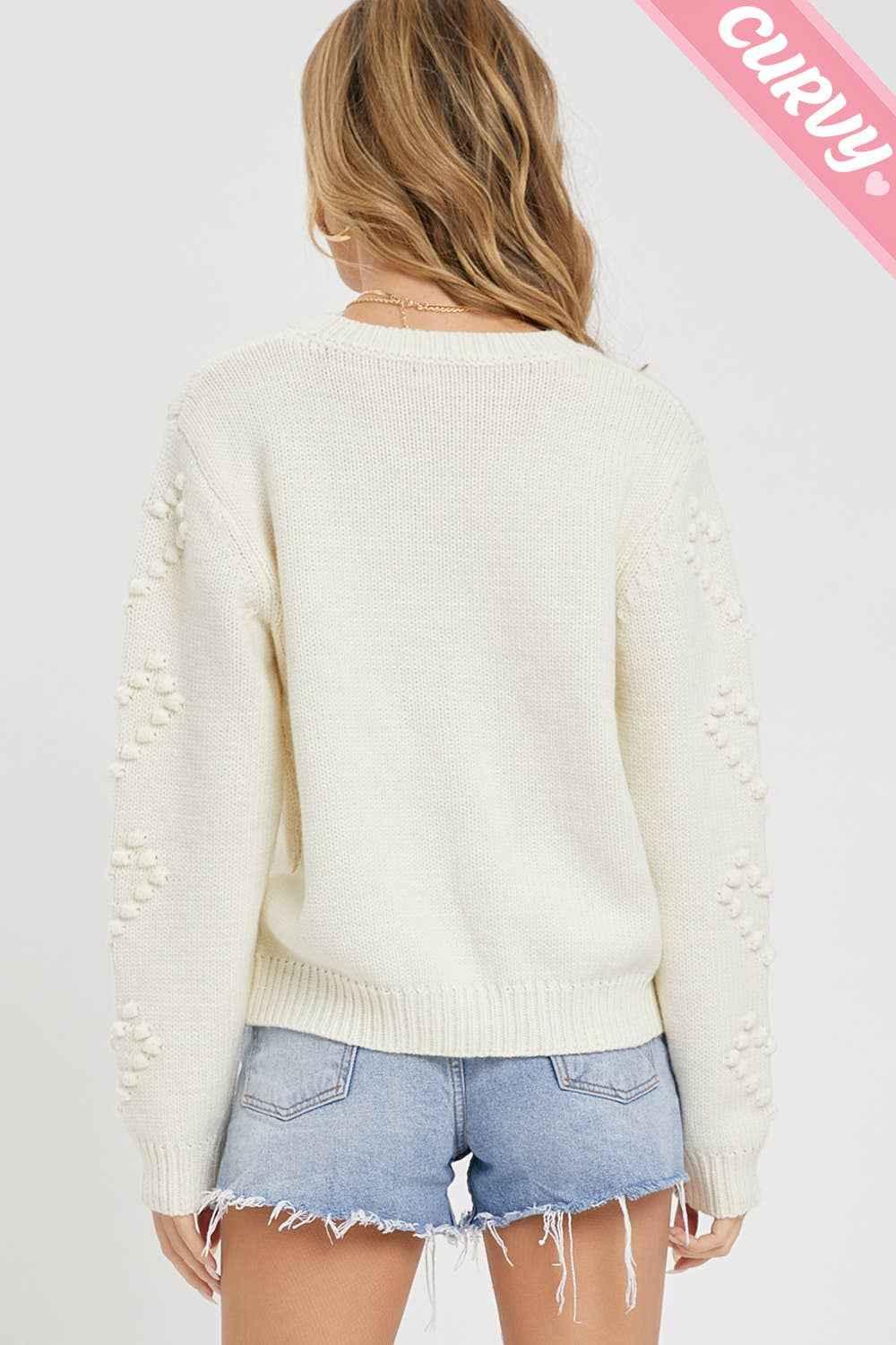 PLUS SIZE HEART SWEATER