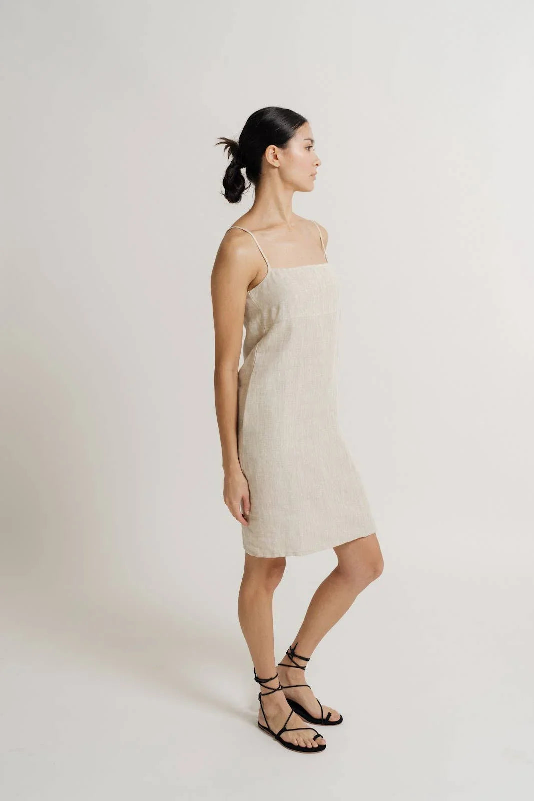 Organic Linen Mini Dress - The Envy Co - Shop The Envy Co - Organic mini dress - linen mini dress - neutral color dress - summer linen dress - summer mini dress - summer dress
