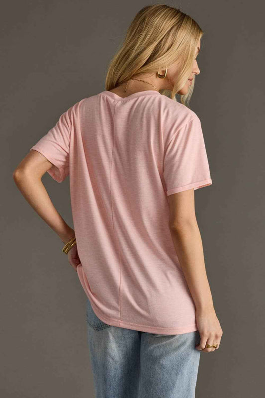 Fa La La & Bows Tee, pink tee, festive tee, Christmas tee, holiday tee, holiday shirt, christmas shirt, top, t-shirt, screen printed