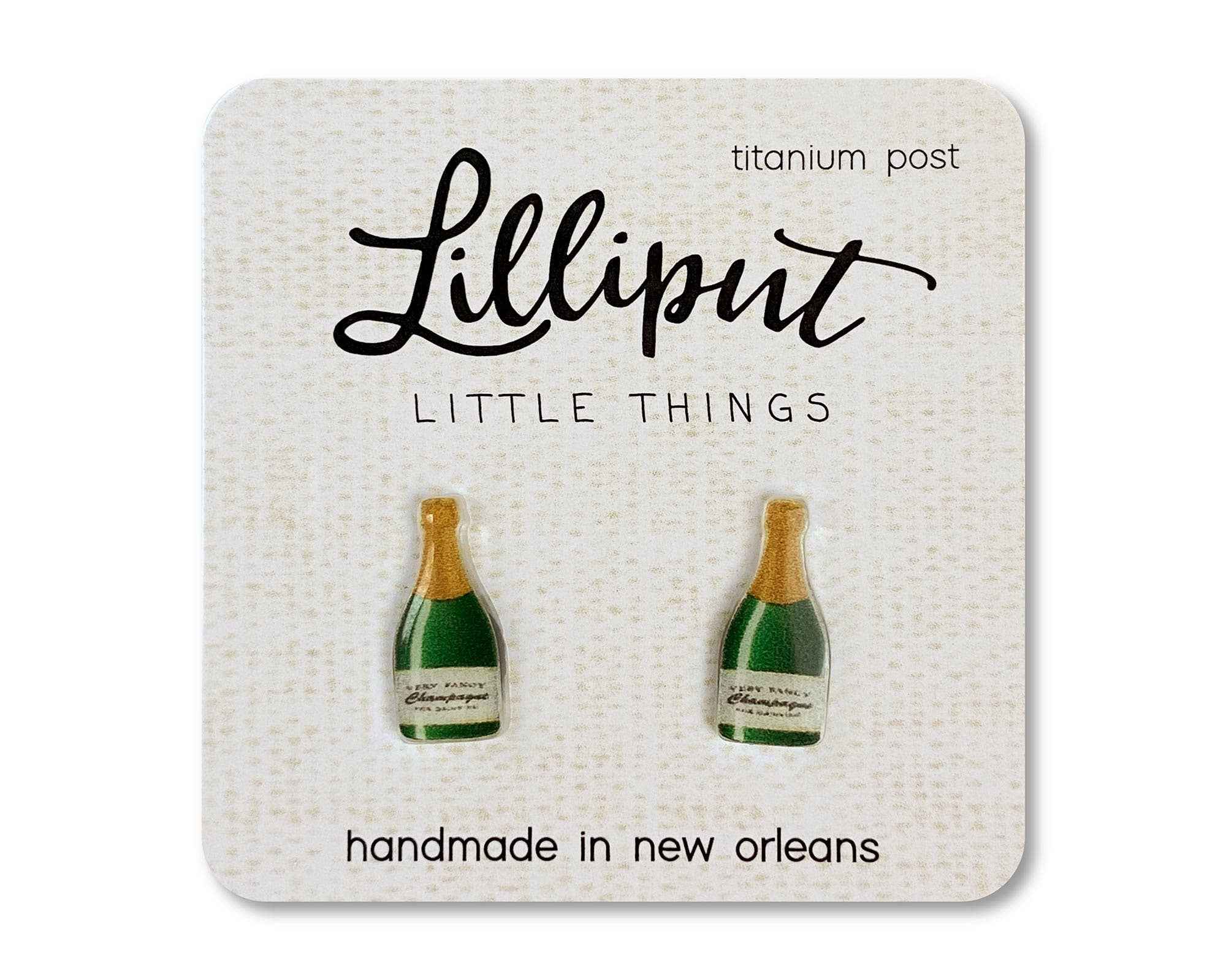 Champagne Bottle Earrings // NYE // Bridesmaid Earrings