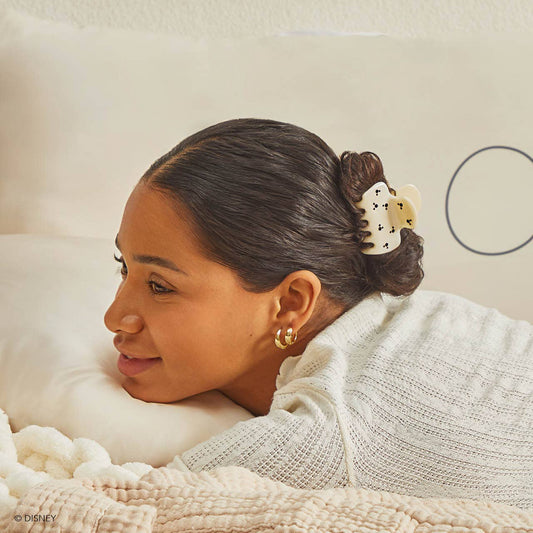 Kitsch & Mickey and Minnie Recycled Puffy ClawClip 1pc-Cream - The Envy Co