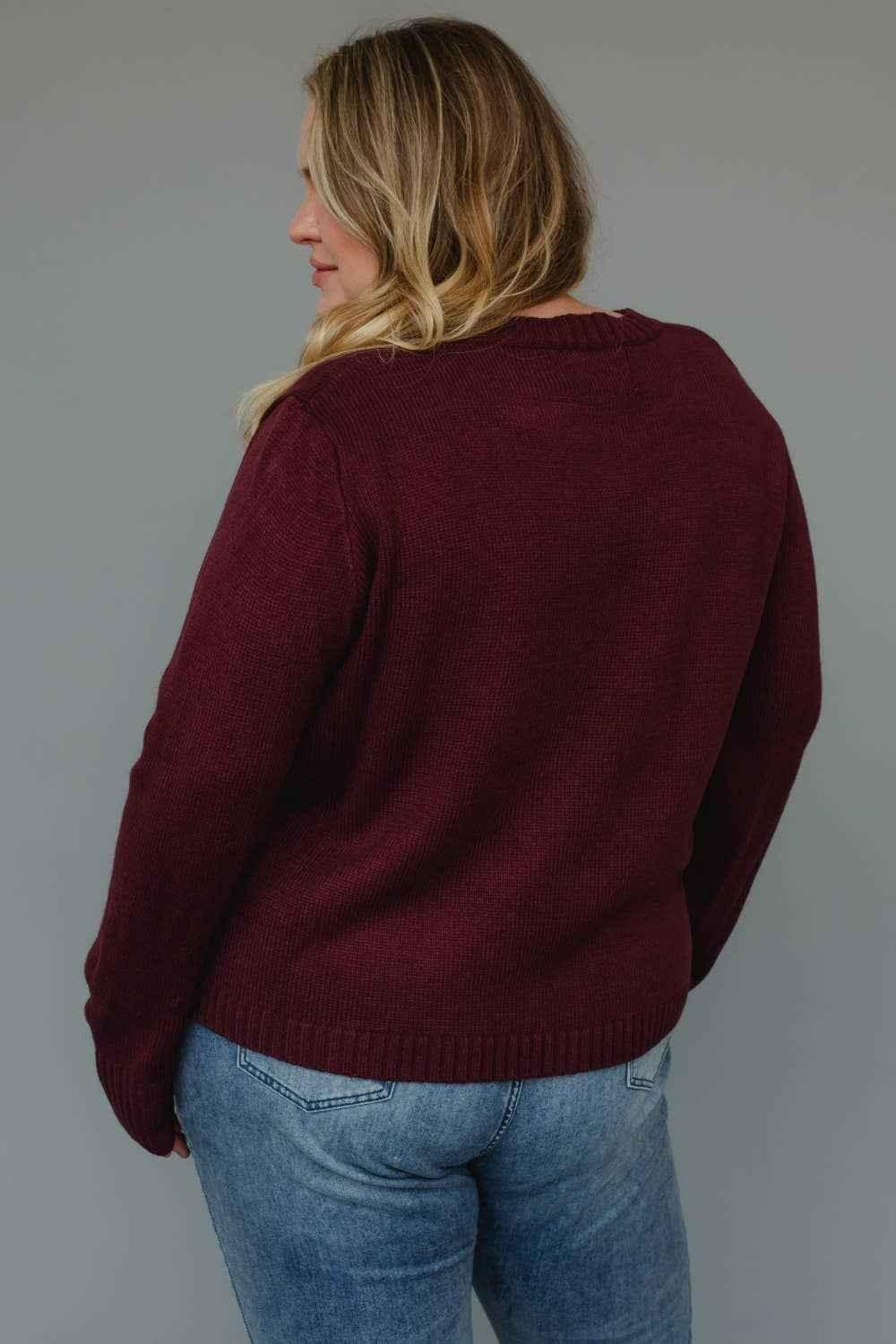 Wine Weather Sweater - Winery Geneva OH - Wine - Wine Apparel - Geneva OH - Wine Country - Napa Vineyards Outfit - Sweater Weather - Fall Sweater - Woman's Clothing, Lake County OH - Woman's Clothing Boutique - The Envy Co, Painesville OH