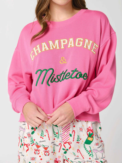 "CHAMPAGNE & MISTLETOE" LOUNGE SWEATSHIRT