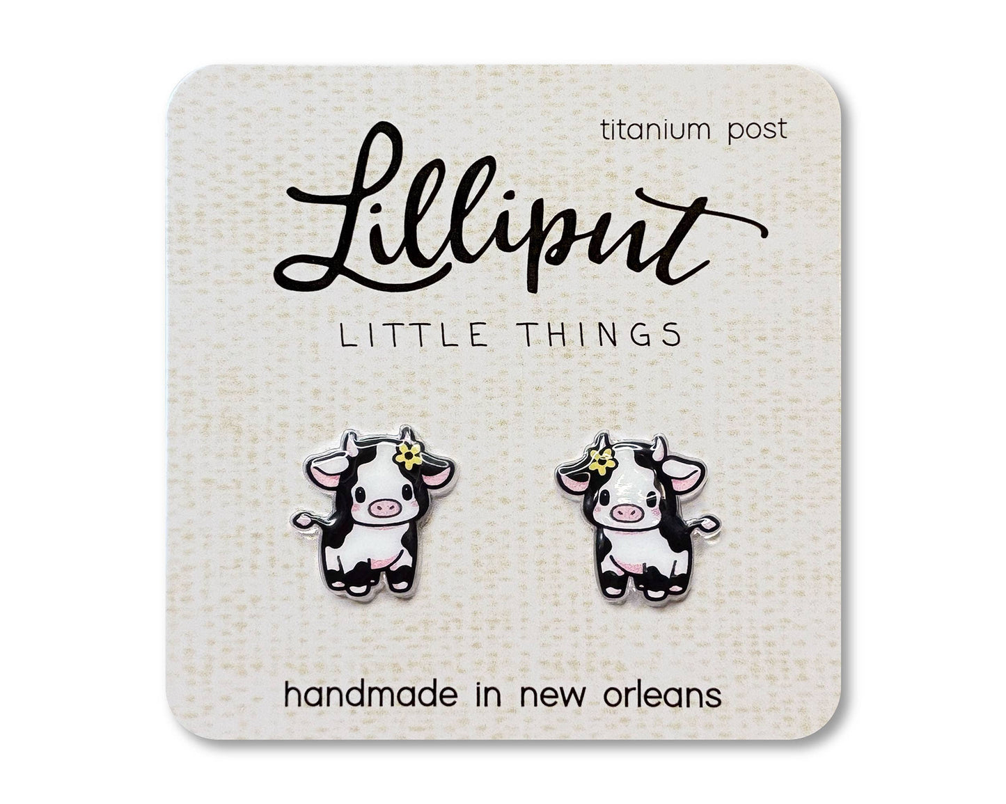 Baby Cow Earrings - Farm Animal Earrings