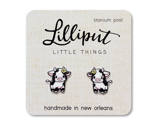 Baby Cow Earrings - Farm Animal Earrings