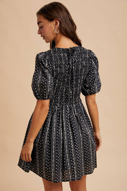 Smocked Loom Mini Dress