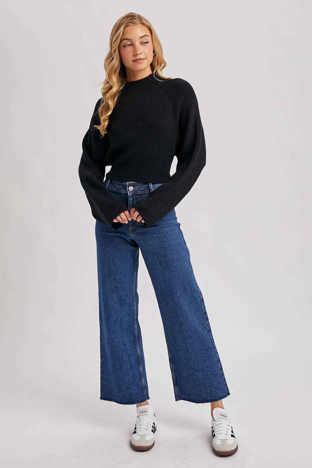 Flirty Fall Sweater | The Envy Co - Black long sleeve sweater - Open back sweater - Ribbed sweater - Fall sweater - Cold Weather Sweater - Date night sweater 