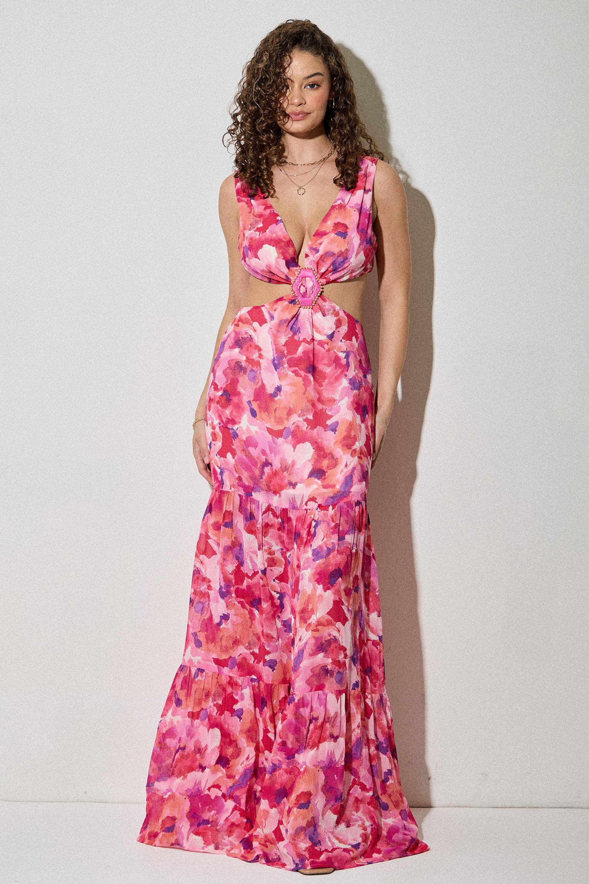 Floral Chiffon Maxi Dress - The Envy Co