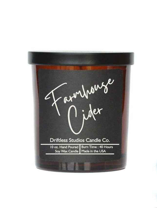 Farmhouse Cider Fall Soy Candle -10oz Jar + Lid Black Label