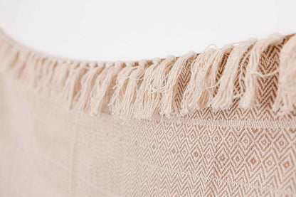 Hand Loomed Cotton Throw Taupe Diamond