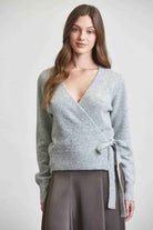 Soft Knit Wrap Tie Sweater Top
