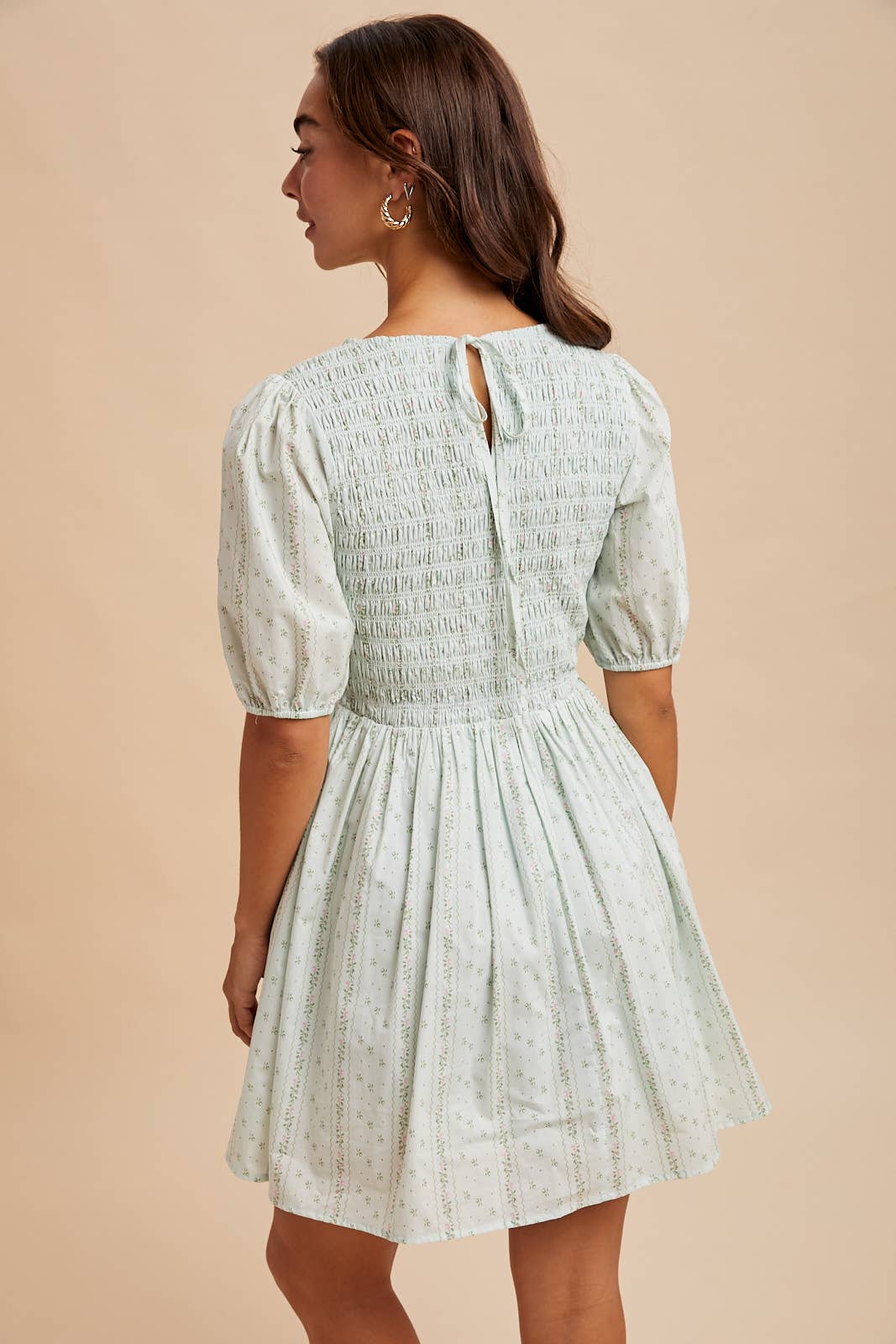 Smocked Loom Mini Dress