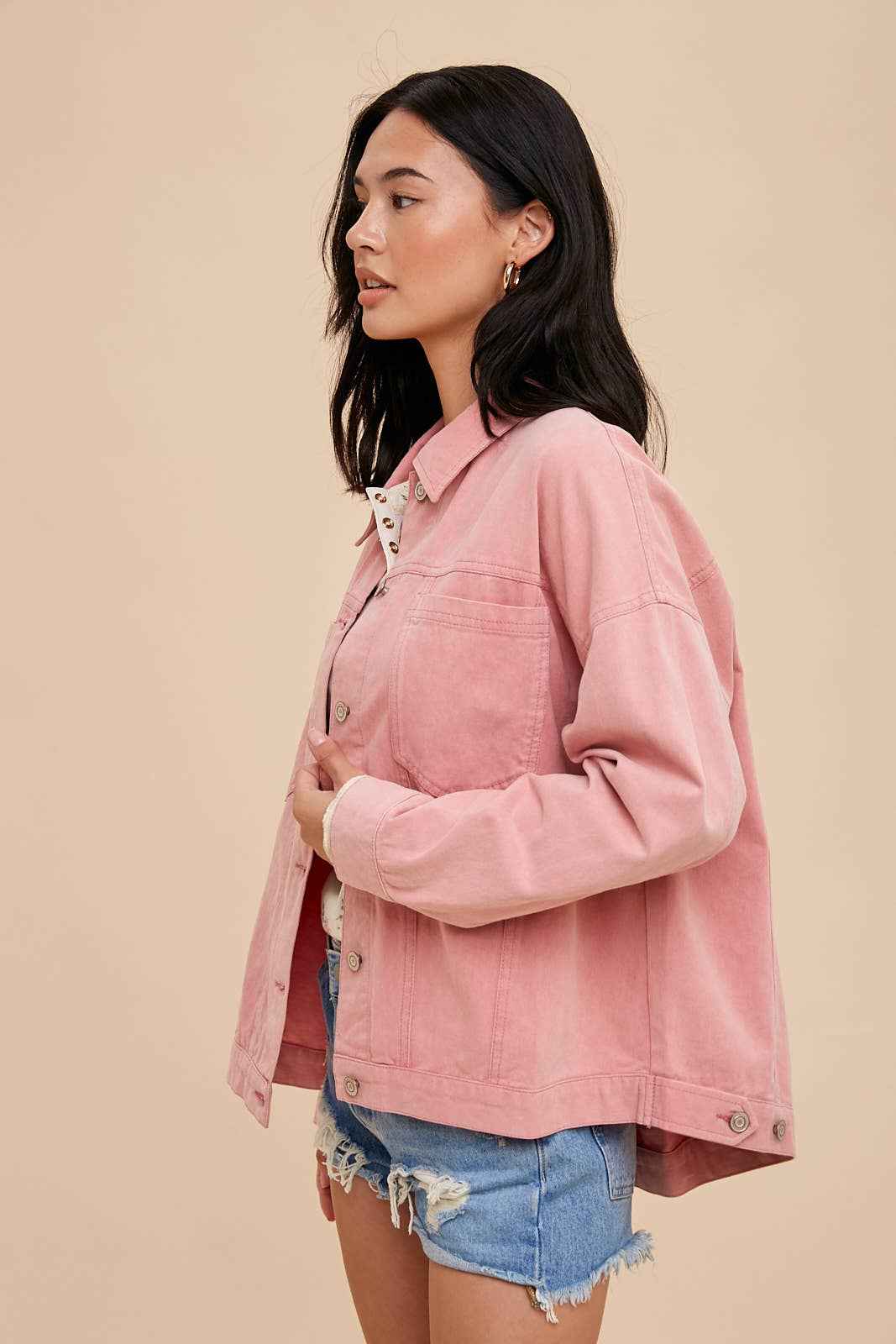 GARMENT WASHED LIGHTWEIGHT SHACKET