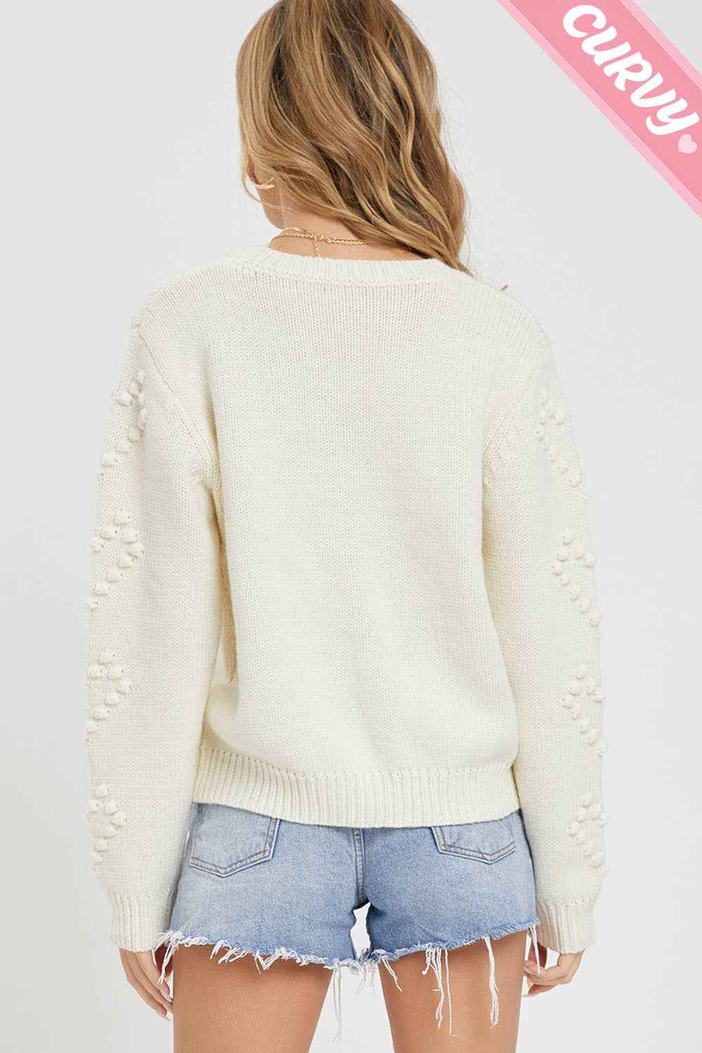 PLUS SIZE HEART SWEATER