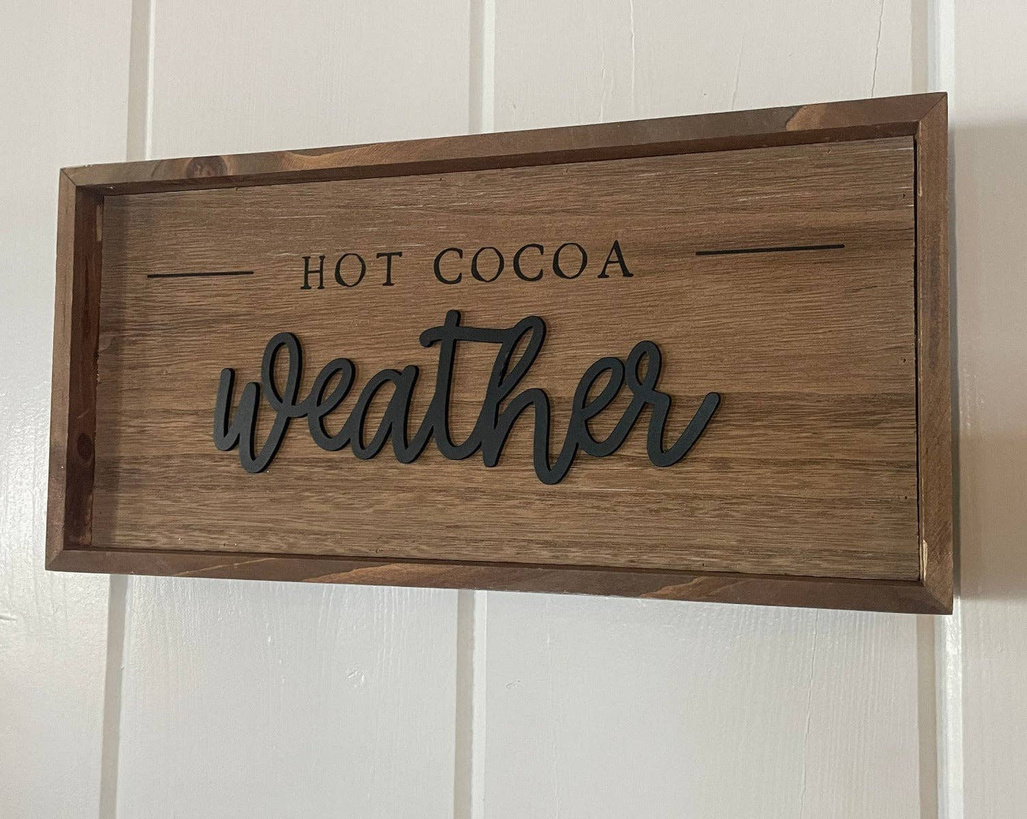 Reversible Sign - Merry Christmas or Hot Cocoa Weather