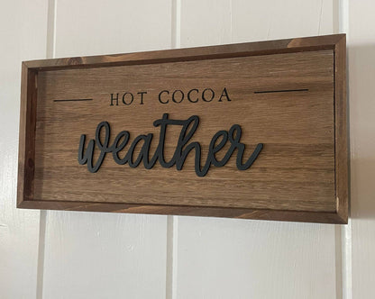 Reversible Sign - Merry Christmas or Hot Cocoa Weather