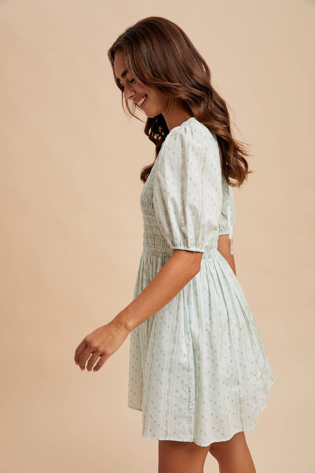 Smocked Loom Mini Dress