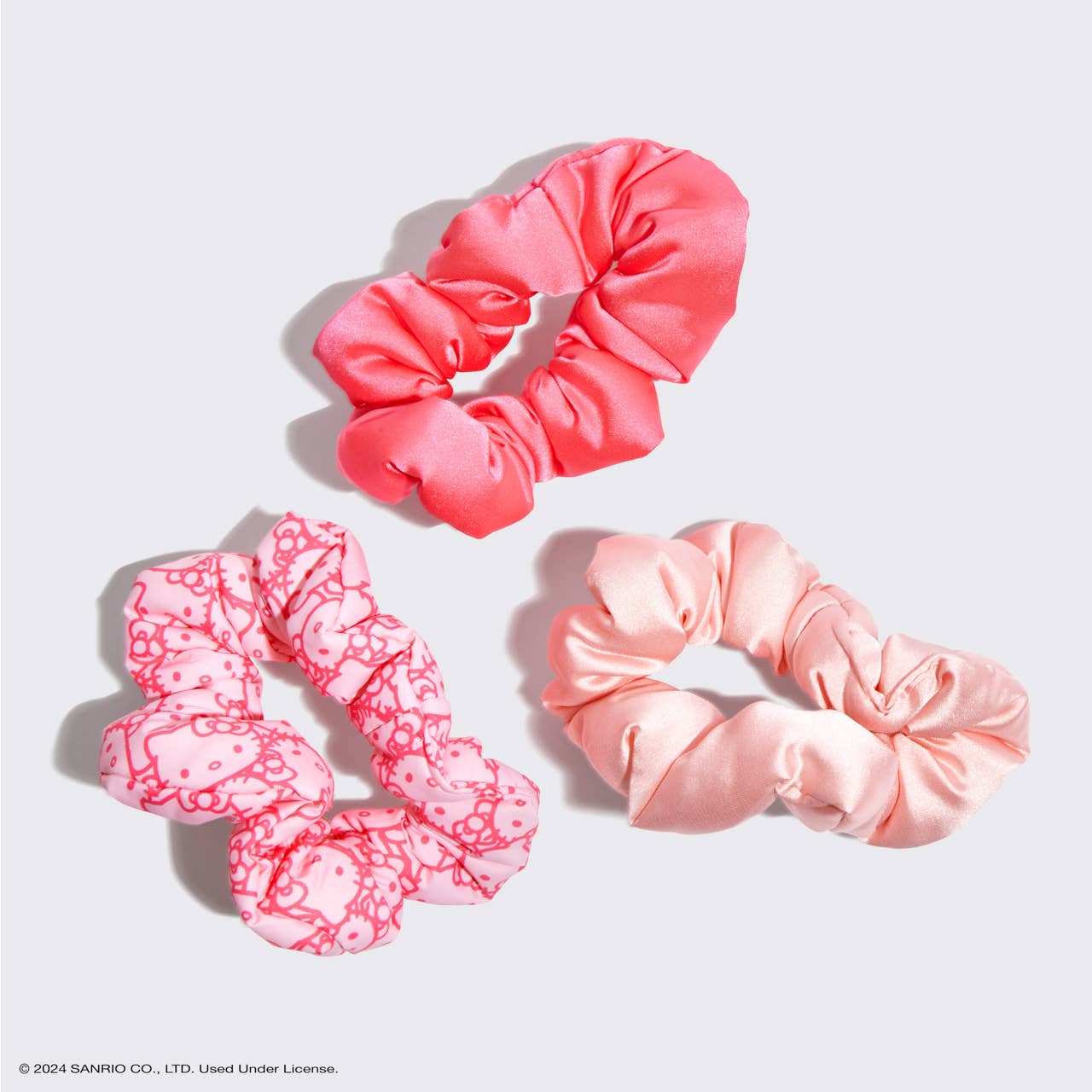 Hello Kitty x Kitsch Recycled Fabric Puffy Scrunchies 3pcSet - The Envy Co
