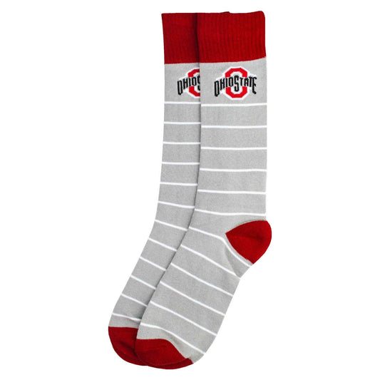 Ohio State Buckeyes White Stripe Dress Socks