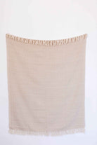Hand Loomed Cotton Throw Taupe Diamond