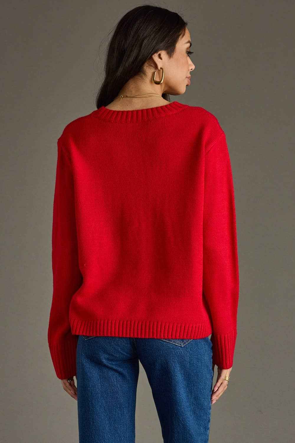 Red & White Merry Sweater