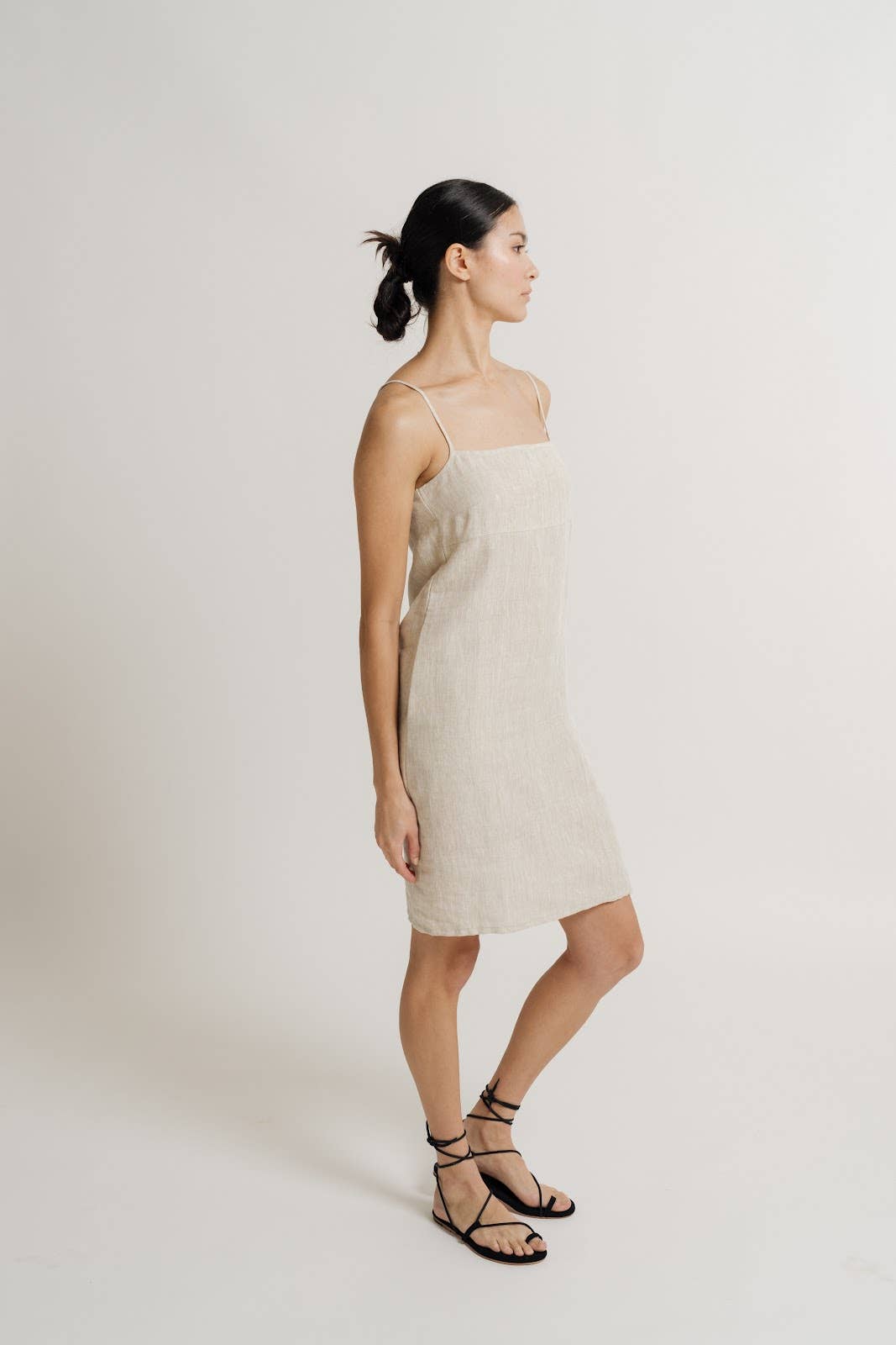 Organic Linen Mini Dress - The Envy Co - Shop The Envy Co - Organic mini dress - linen mini dress - neutral color dress - summer linen dress - summer mini dress - summer dress