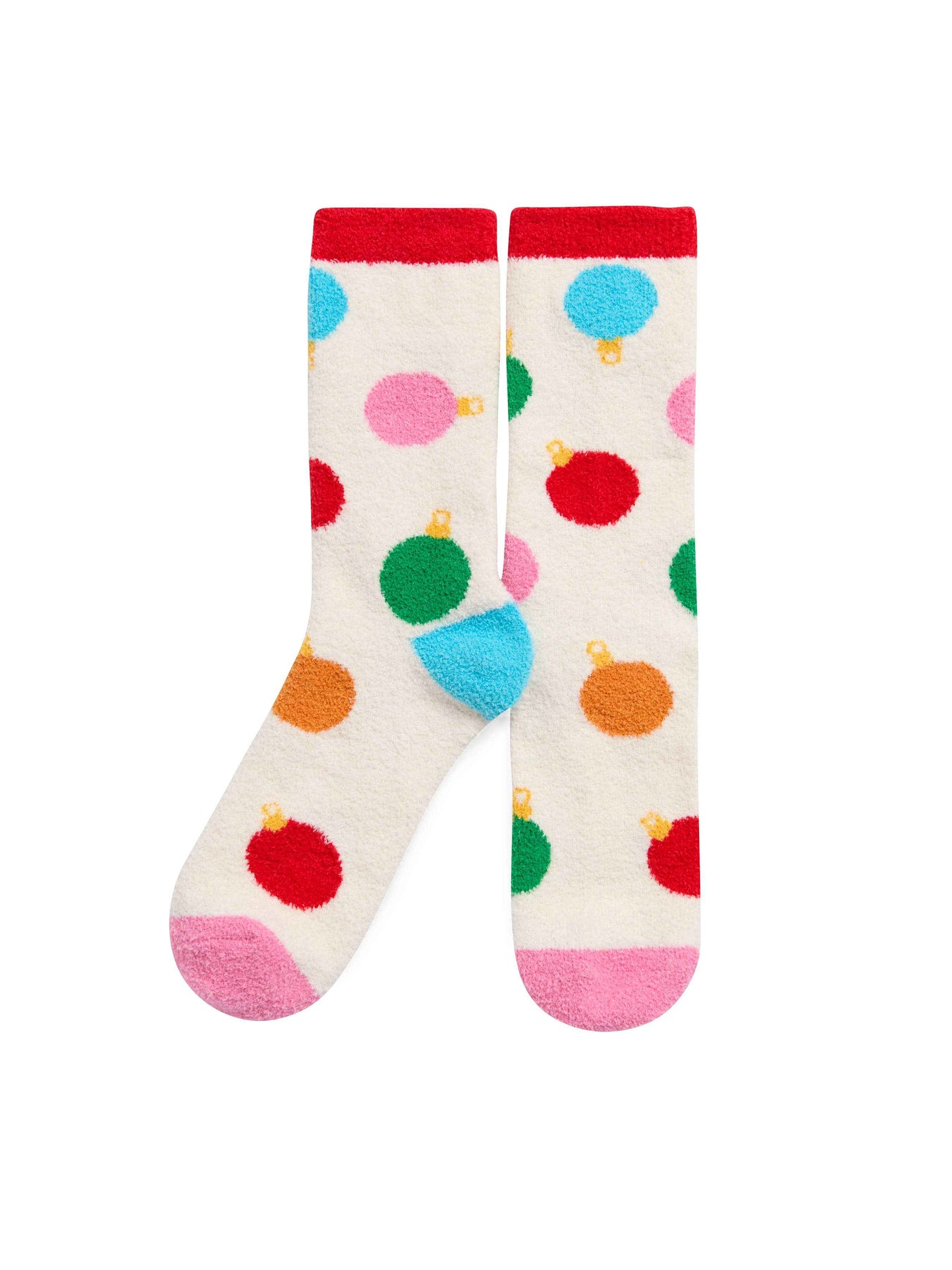 Festive Ivory Ornament Socks