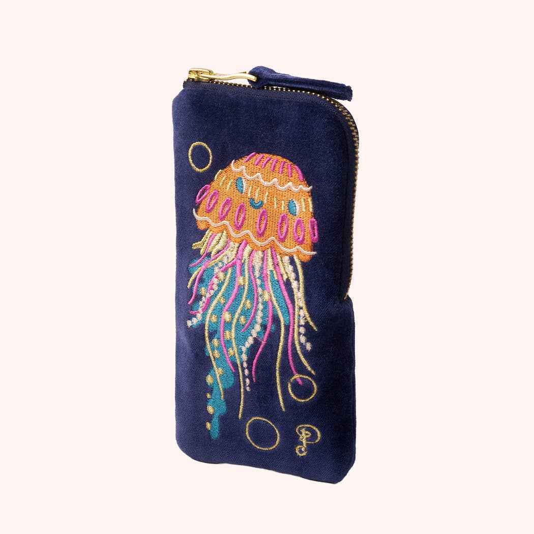 Velvet Sunglasses Pouch - Jolly Jelly - Navy