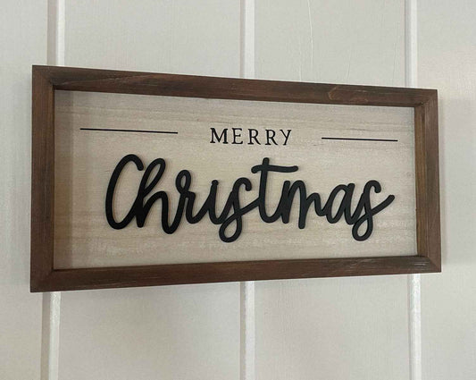 FR-3674 - Merry/Cocoa Laser Christmas Frame (Reversible)