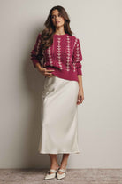 Embroidered Cable Knit Pullover FSW0019