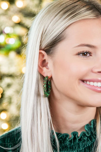 Christmas Glitter Hoops