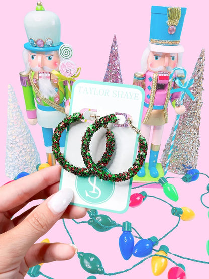 Christmas Glitter Hoops