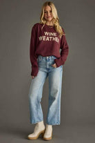 Wine Weather Sweater - Winery Geneva OH - Wine - Wine Apparel - Geneva OH - Wine Country - Napa Vineyards Outfit - Sweater Weather - Fall Sweater - Woman's Clothing, Lake County OH - Woman's Clothing Boutique - The Envy Co, Painesville OH