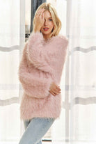 CESW3448A - BOAT NECK SOFT FUZZY SWEATER TOP