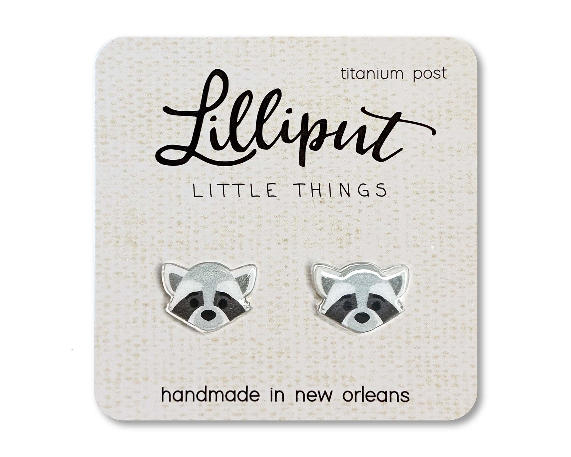 Raccoon Earrings // Quirky Earrings - The Envy Co