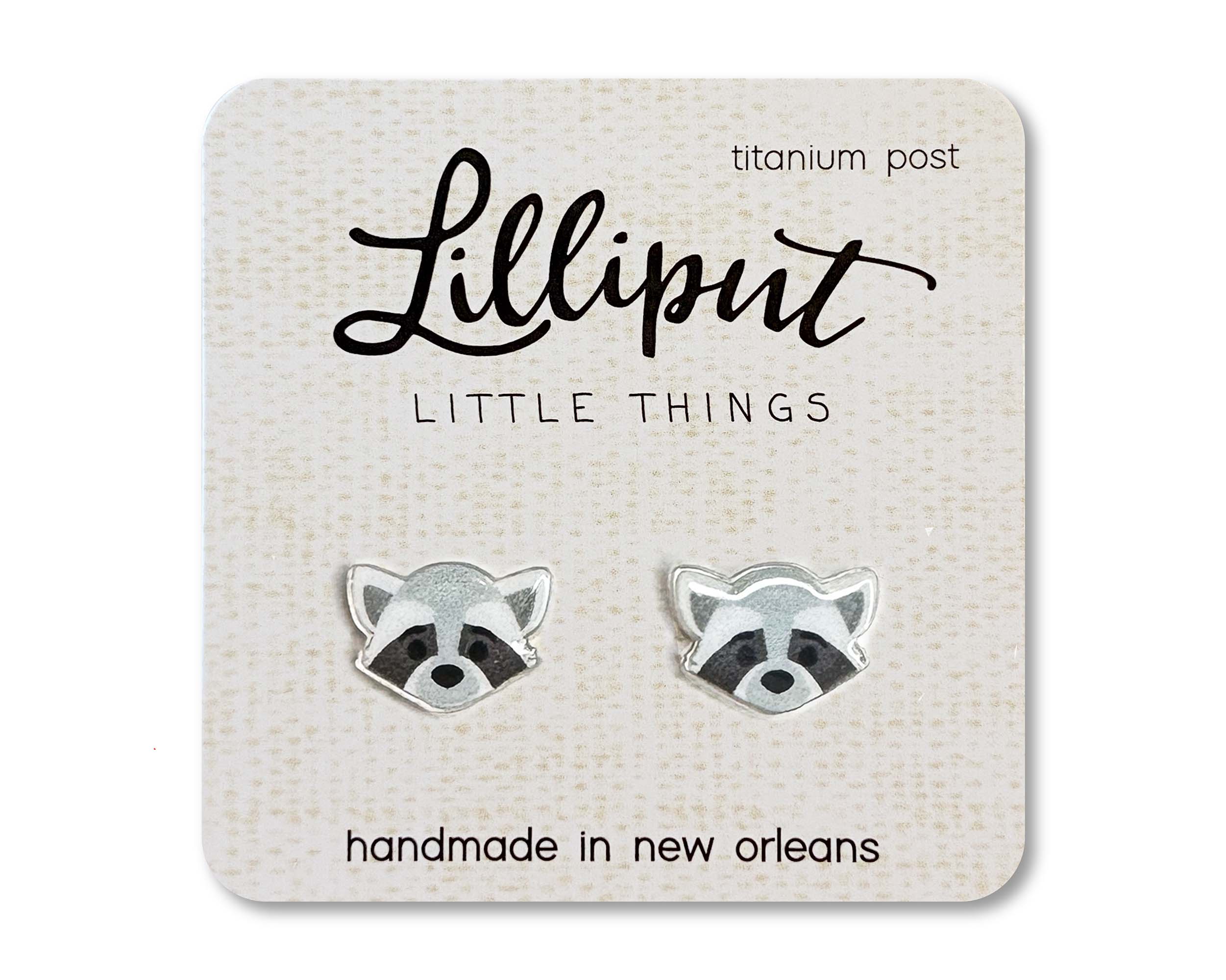 Raccoon Earrings // Quirky Earrings - The Envy Co