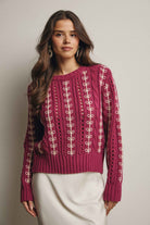 Embroidered Cable Knit Pullover FSW0019