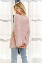 CESW3448A - BOAT NECK SOFT FUZZY SWEATER TOP