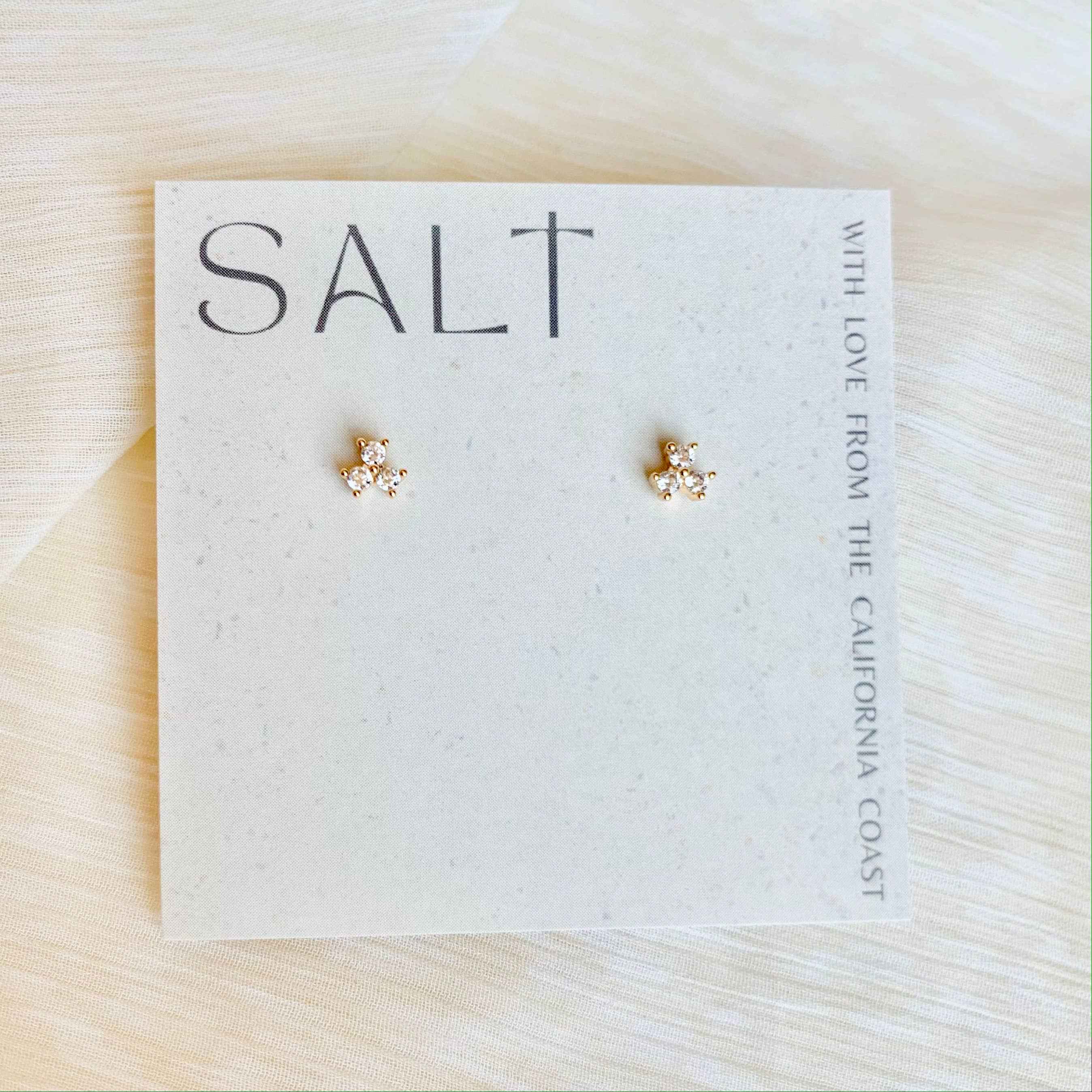 TRINITY STUDS | dainty stud earrings | rhinestone studs
