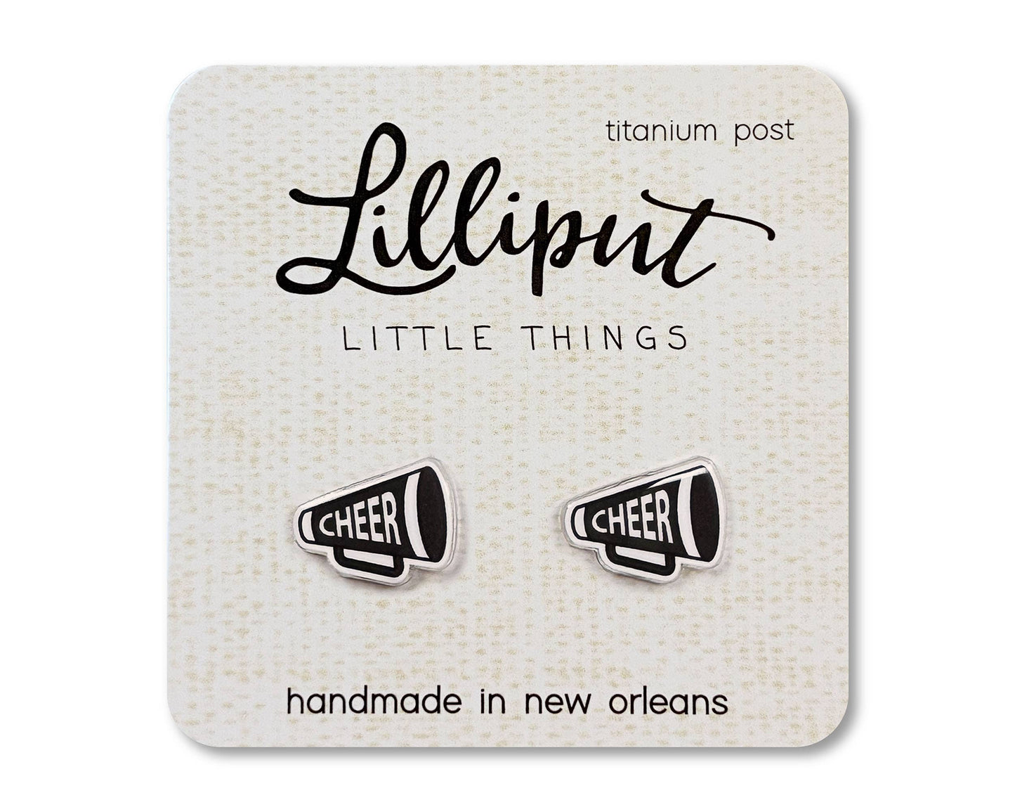 Cheer Megaphone Earrings - Custom Colors Available! - The Envy Co