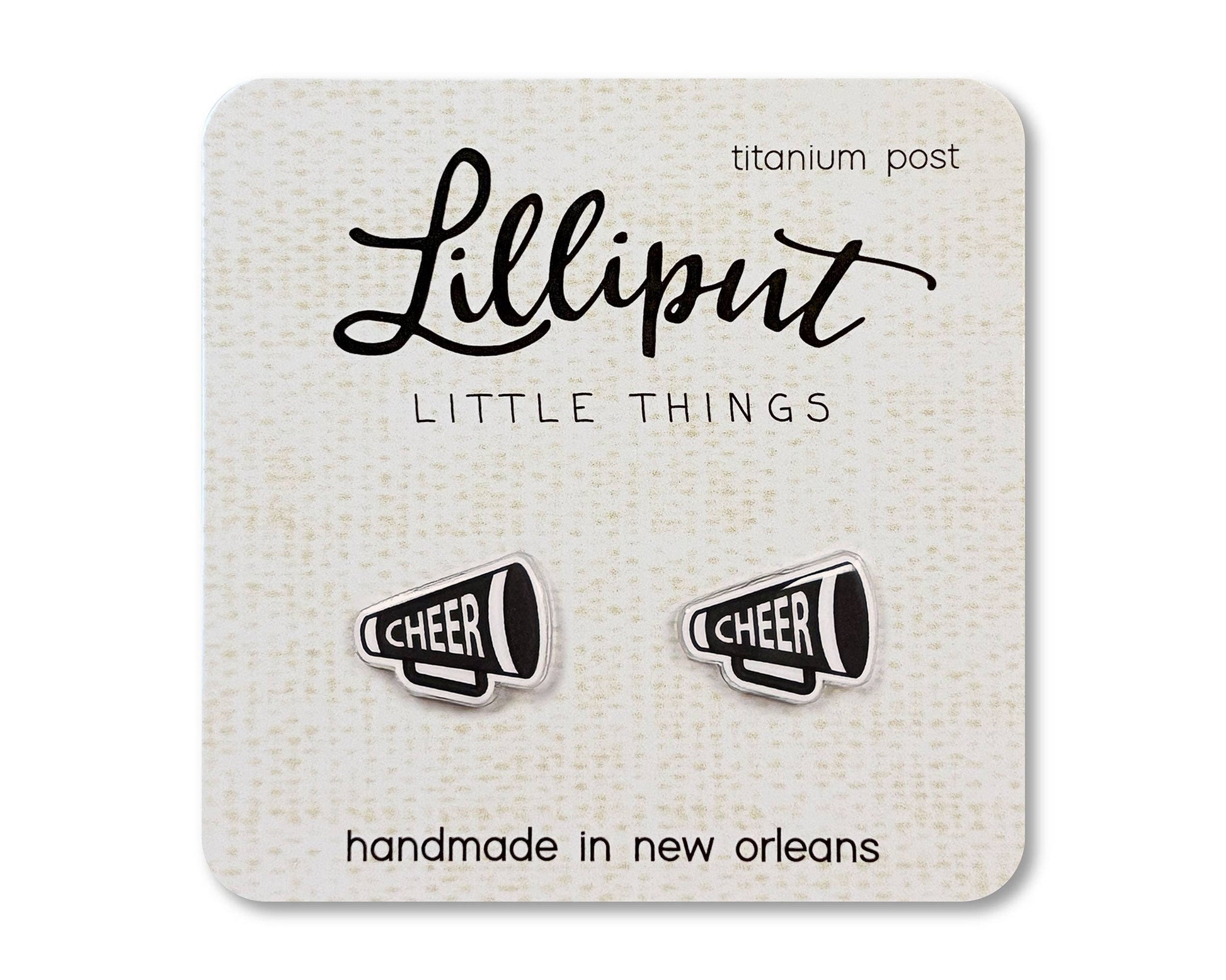 Cheer Megaphone Earrings - Custom Colors Available! - The Envy Co
