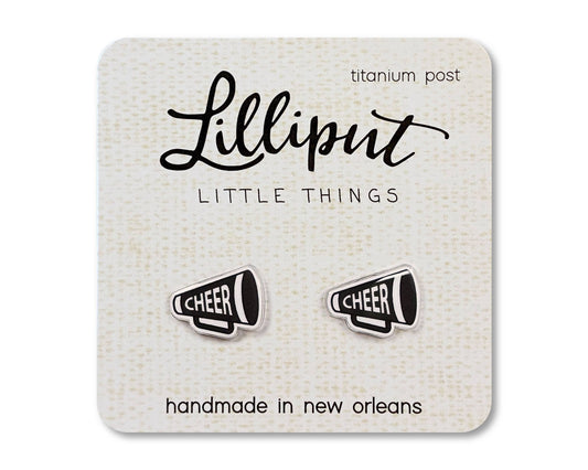 Cheer Megaphone Earrings - Custom Colors Available! - The Envy Co