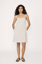 Organic Linen Mini Dress - The Envy Co - Shop The Envy Co - Organic mini dress - linen mini dress - neutral color dress - summer linen dress - summer mini dress - summer dress