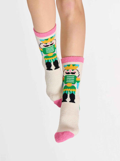 Festive Ivory Nutcrack Socks