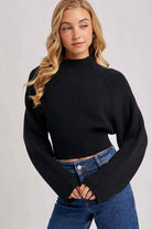 Flirty Fall Sweater | The Envy Co - Black long sleeve sweater - Open back sweater - Ribbed sweater - Fall sweater - Cold Weather Sweater - Date night sweater 