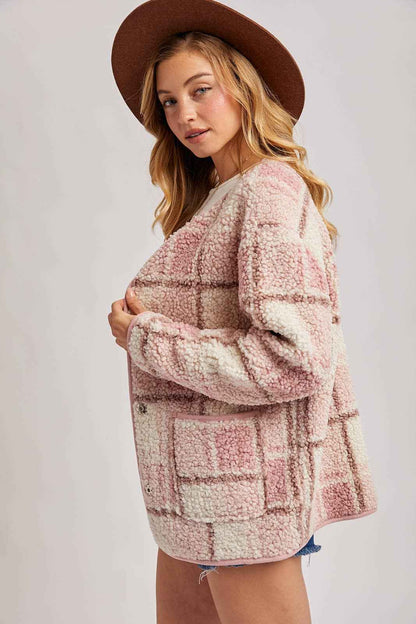 SNAP BUTTON UP ROUND NECK JACKET