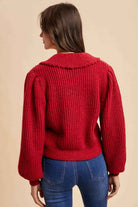 CHUNKY COLLAR KNITTED CARDIGAN