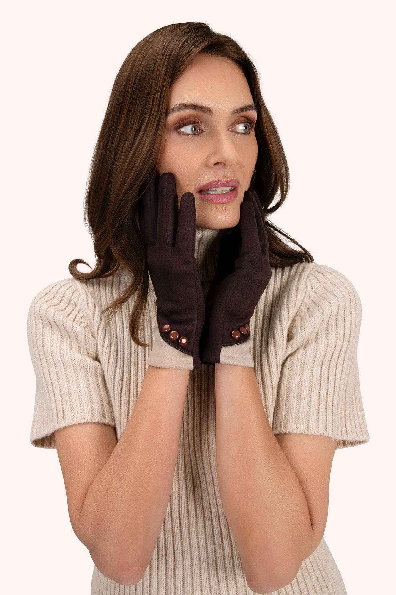 Rowan Gloves - Chocolate & Cream