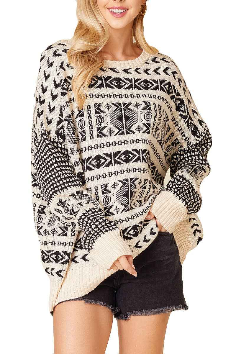 Patterned Sweater Top